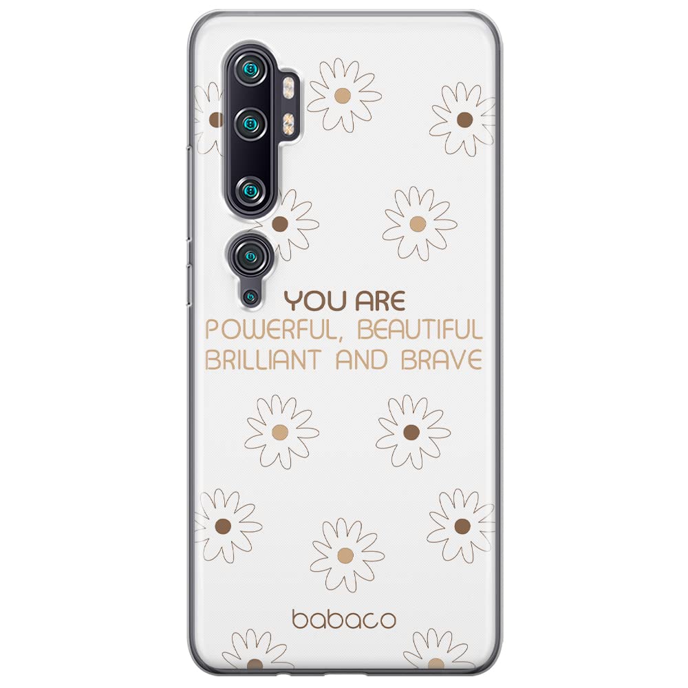 Babaco ERT GROUP mobile phone case for Xiaomi MI NOTE 10 / MI NOTE 10 PRO original and officially Licensed pattern Positive vibes 003 adapted to the shape of the mobile phone, partially transparent