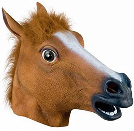 Narrower Halloween Horse Head Mask Creepy Costume Theater Prop Masquerade Party