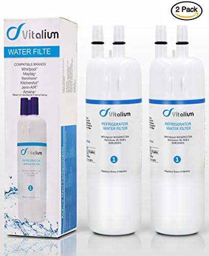 W10295370 W10295370A Whirlpool Refrigerator Water Filter 1, EDR1RXD1, Kenmore 46-9930, Kenmore 46-9081, by Vitalium (2 PACK)