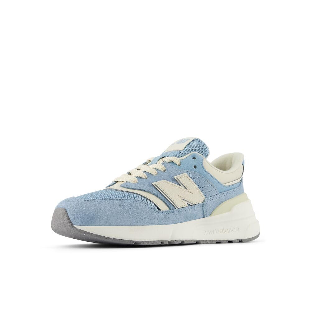 New Balance 997r V1 Lace-up Sneaker, Chrome Blue/Linen, 1 US Unisex Little Kid