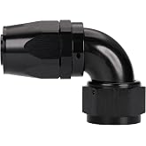 Podavelle 16AN 90 Degree Elbow Swivel Hose End Full Flow Fitting Adapter Aluminum Black