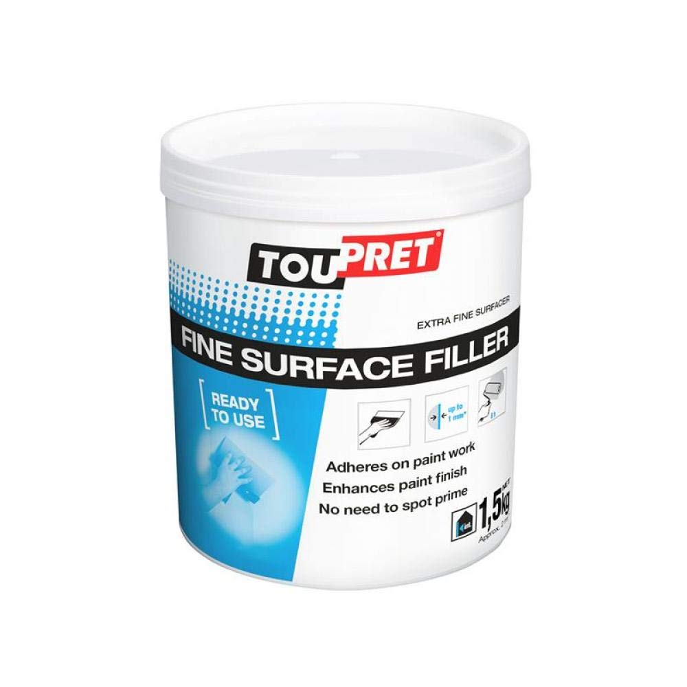 TOUPRET Fine Surface Filler - (Blue) Tub 1.5KG 16507, Readymix Filler