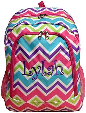 Personalized Multi Chevron Print Backpack