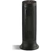 Honeywell HCE317BC Slim Ceramic Tower Electric Space Heater for Bedroom, Office, Home, Oscillates, 2 Heat Settings, Portable,