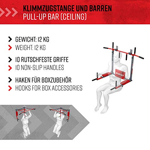 K-Sport-Klimmzugstange-Dip-Station-zur-Wandmontage-I-Kraftstation-mit-Pull-Up-Bar-Dip-Stange-I-Kraftturm-Klimmzugturm-I-Klimmzug-Dip-Station-I-Professionelle-Fitnessgeraete-fuer-Zuhause