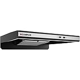 CAMPLUX RV Range Hood 22 Inches, 12V DC Range Hood, Ultra Quiet, Powerful Suction, Ideal for RV Travel, Mobile Homes, Yachts,