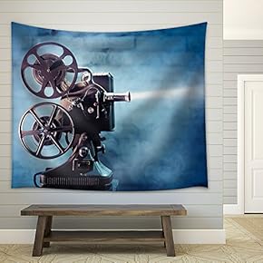 Photo of an Old Movie Projector - Fabric Wall Tapestry Home Decor - 51x60 inches