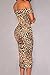 Happy Sailed Women's Leopard Print Off-the-shoulder Midi Dress, One Size Leopard