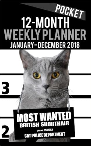 2018 Pocket Weekly Planner Most Wanted British Shorthair Cat