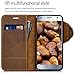 kalibri Genuine Leather Wallet Case for Motorola Moto X4 - Case with pocket and stand in brown