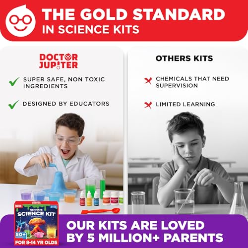 Doctor Jupiter Toy Science Kit for Boys & Girls Ages 7-8-9-10-11-12-13-14 | Birthday Gifts for 7+ Year Old Kids | Learning & Education toys, 50+ Experiments | Science Kits for Kids Ages 8-12, Birthday Gift Ideas for Boys & Girls 8, 9, 10, 11, 12 Year Olds, STEM Educational Toys