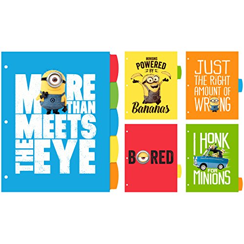 Avery Despicable Me Big Tab Dividers, Minions Expressions, 5-Tab Dividers, 1 Set (11391)