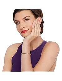 ross-simons italiano amarillo de 18 kt oro sobre plata de ley pulsera Bolo de abalorio