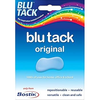 2 x Bostik Blu Tack Mastic Adhesive Putty Non Toxic Blue approx 60g 801103