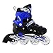 Kids Adjustable Inline Roller Blade Skates Scale Sports Blue Small Sizes Safe Durable Outdoor Featuring Illuminating Front Wheels 905