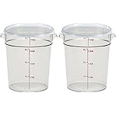 Cambro Food Storage Container with Lid (2 Pack) - Round Series - 4 QT (Quart) - Commercial Grade for Food Prep (Clear)