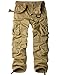 Jessie Kidden Men's Loose Cotton Cargo Pants#7533,Khaki,32