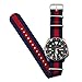 Benchmark Basics Nylon Watch Band - Waterproof Ballistic Nylon One-Piece Military Watch Straps for Men & Women (22mm, Navy Blue/Red Striped)