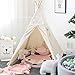 Lebze Teepee Tent for Kids, Lace Teepee for Girls Canvas Children Play Tent for Indoor Outdoor Christmas Decor with Carry Case