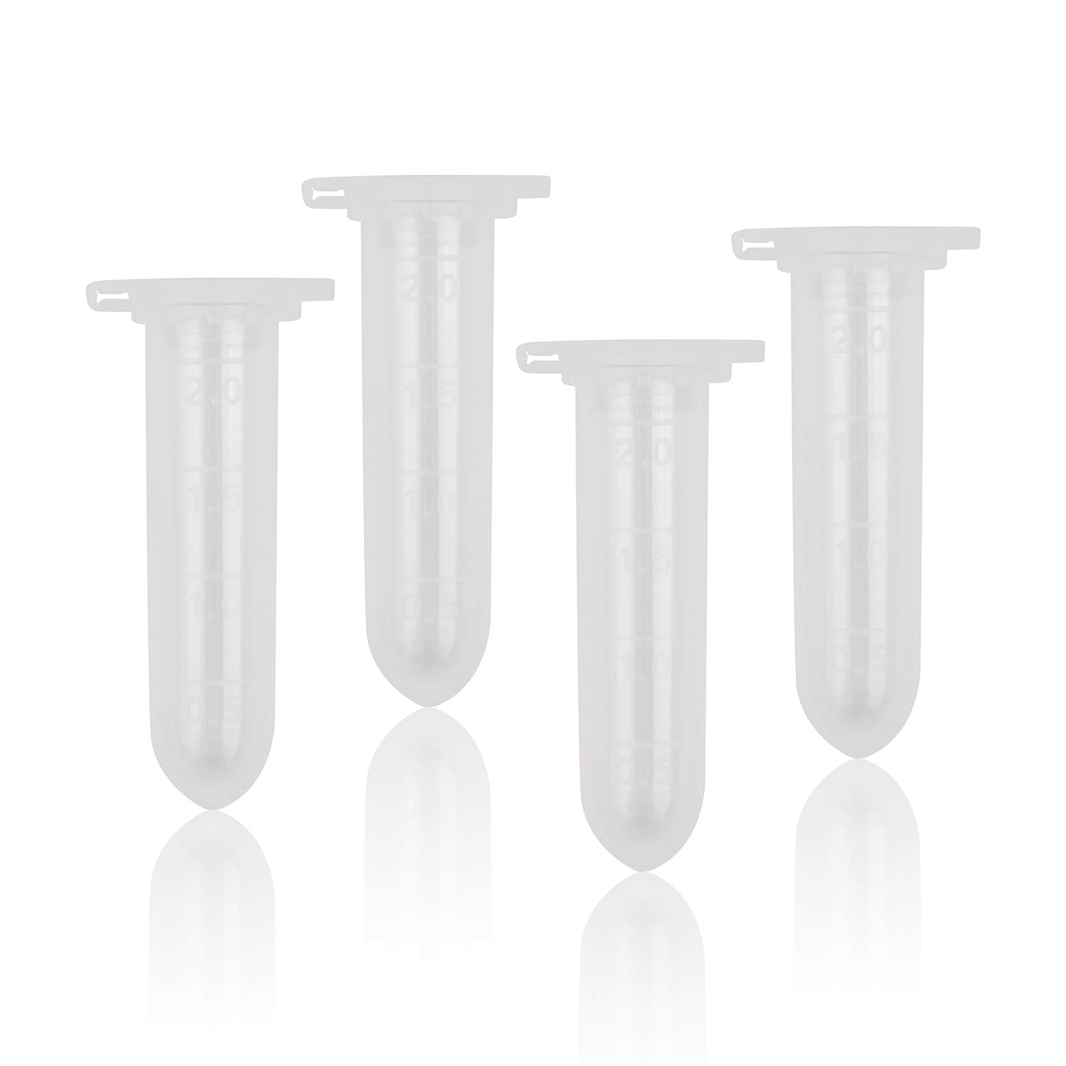 Rowiz 200PCS 2ml plastic EP Lab Centrifuge Tube Vial Test Tube,Sample Bottle Test Tube with Round Bottom, Liquid Test Bottle with Graduation, with Cap Packaging