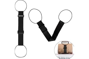 DraCra 2 Pack Luggage Straps for Add a Bag Bungees Lightweight Easy Elastic Wrap Belts for Attaching Extra Bags Purse to Suit
