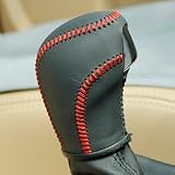 Loncky Auto Car Leather Gear Shift Knob Cover for VW Golf Jetta Passat Tiguan Touareg Beetle GLI Eos CC Golf TDI E-Golf Golf Sportwagen Jetta Hybrid Golf R Golf GTI Jetta Sportwagen Accessories