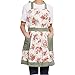 Sudopo Cotton Canvas Apron for Women with Pockets Kitchen Cooking Aprons Vintage Retro Adjustable Bib Apron Plus Size Apron for Baking Gardening Apron Dress