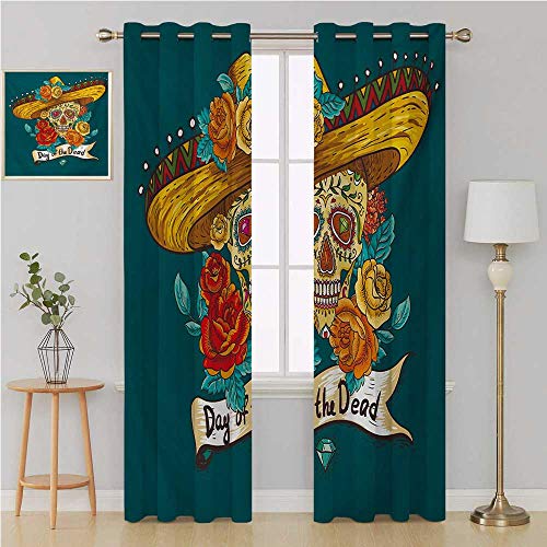 Day Of The Dead Gromet Curtain Sound Asleep Room Curtains Mexican