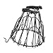Rustic State Adjustable Metal Wire Hanging Pendant Light Cage, Lamp Shade, Bulb Cover Guard, Lighting Fixture - Industrial Vintage DIY Project - Set of 2 - Black