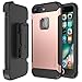 iPhone 7 Plus Case, Trianium [Duranium Series] Heavy Duty Protective Cases Shock Absorption Covers w/Built-in Screen Protector+ Holster Belt Clip Kickstand for Apple iPhone 7 Plus 2016 - Rose Gold