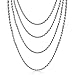 VNOX Stainless Steel French Rope Chain Necklace, 2mm Set of 4