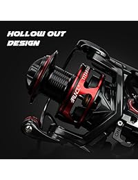 Carrete giratorio RUNCL Titan I, carrete de pesca   cuerpo de metal completo, arrastre máximo 44LB, 5 arandelas de fibra de carbono, rodamientos blindados de acero inoxidable 9+1, rotación hueca   pesca de agua salada y agua dulce