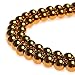PLTbeads Gemstone Round Loose Beads Approxi 15.5 inch 1 Strand per Bag for Jewelry Making Findings Accessories (10mm, Gold Plated Hematite)