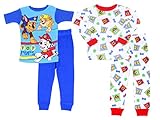 Nickelodeon Toddler Boys' Paw Patrol 4-Piece Cotton Pajama Set, Blue, 3T