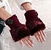 Nanxson(TM) Fingerless Thumb Hole Winter Knitted Thick Warmer Glove ST0008 (dark red)
