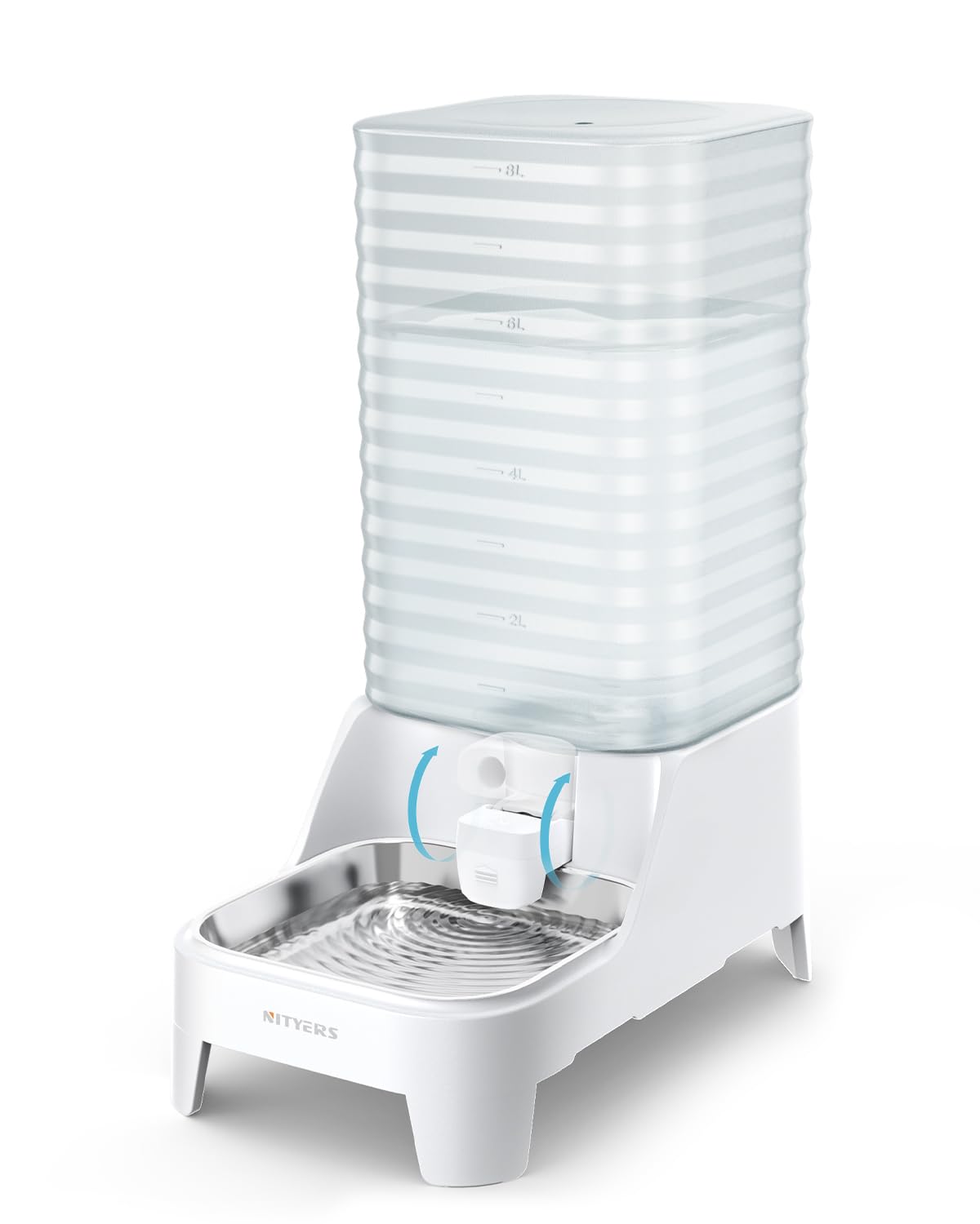 Photo 1 of Automatic Dog Water Bowl Dispenser with Patented Faucet - 8L Large Gravity Cat Water Dispenser with Filter & Adjustable Base, Wide Mouth for Easy Clean, BPA-Free, Stainless Steel Pet Waterer for Pets