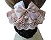 Korean Style Elegent Lace Bow Bowknot Pearl Mesh Elastic Snood Net Hairnets Barrette Hair Clip Accessories Decor Bun Cover Pink, Two ways to wear (Pearl Pink)