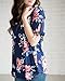 MEROKEETY Women's Crew Neck Floral Print T Shirt Short Tie Sleeve Tunic Tops Blouse