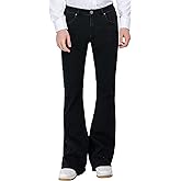 Wbestwind Men's Relaxed Stretch Vintage 60s 70s Bell Bottom Fit Comfort Flared Retro Leg Denim Jeans