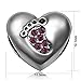 JMQJewelry Heart Baby Love Footprints Birthstone February Purple Charms for Bracelets