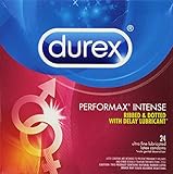 Durex Performax Intense Ribbed & Dotted with Delay Lubricant Premium Condom, 24 Count