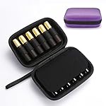Portable Essential Oil Carrying Case - Hard Shell Case Holds 12 Bottles (Can hold 5ml, 10ml, &10ml Rollers)Travel Size Essential Oils Bag Organizer Perfect for Young Living, doTERRA, and more -Purple