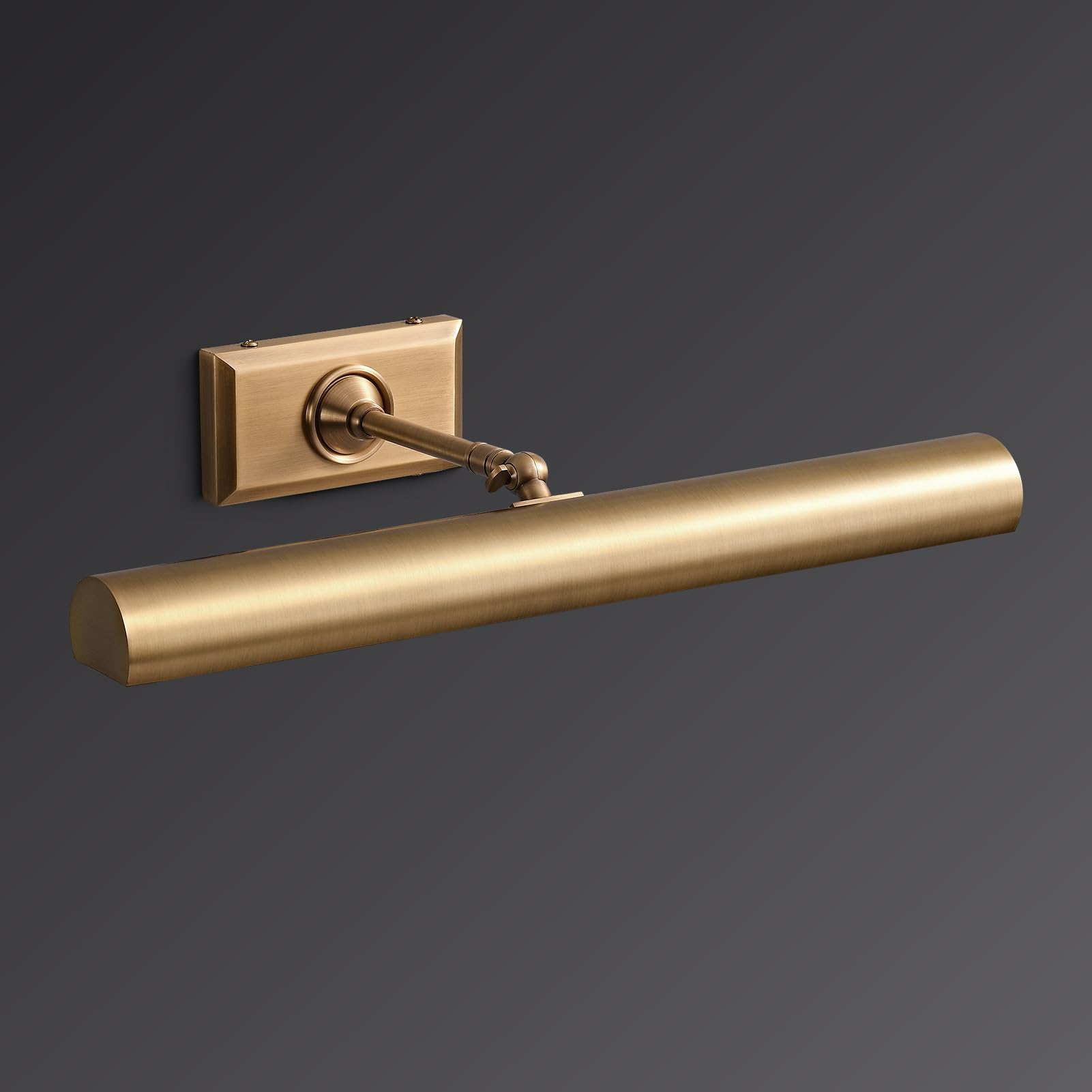 Photo 1 of 18" Picture Lights for Wall Brass Picture Lights Hardwired Gold Dimmable Gallery Art Light, Rotatable 270° Wall Light for Pictures Art Deco Linear Lights for Library, Museum, 2 Bulbs Included