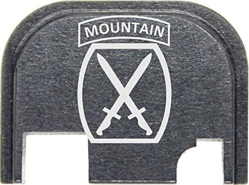 Molon Labe Laser Engraved Rear Cover Plate for Glock Pistols - Army 10th Mtn Division