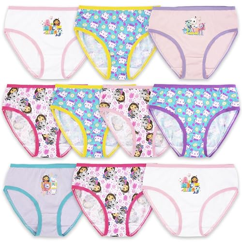 DREAMWORKS GABBY'S DOLLHOUSE Girls' Amazon Exclusive 10-pk of Soft 100% Combed Cotton Underwear, 2/3t, 4t, 4, 6, 8