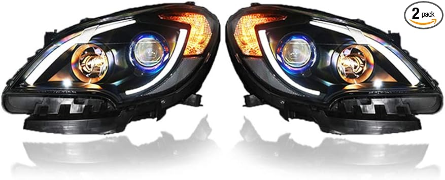 Amazon Com 2pcs Headlight Assemblies For Buick Encore 2013 2016 Bi Xenon Lens Projector Double Beam Xenon Hid Kit With Led Daytime Running Lights Automotive