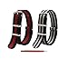 2pc 22mm Nato Ss Nylon Striped Black/Red,Black/Gray Interchangeable Replacement Pebble Lg Watch Band