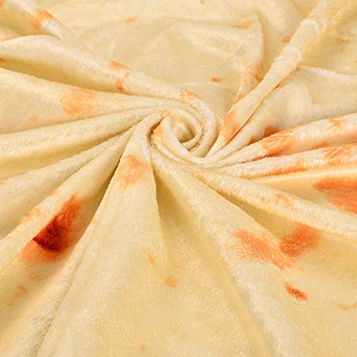 Hayousui Burrito Tortilla Blanket,Tortilla Throw Blankets Giant Burritos Wrap Blanket, Comfort Round Food Blanket for Kids and Adults (60 inches)