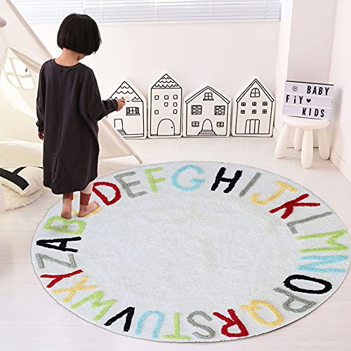 Round ABC Kids Carpet Large Playmat Play Learn and Have Fun Safely