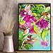 GLymg 5D DIY Diamond Painting Kits for Adults Full Drill Hummingbird Flower Bird Round Rhinestones Wall Decor 12X16 inches